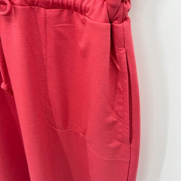 32 Degrees Cool dress stretch knit V neck drawstring waist pockets coral size M - Picture 3 of 8